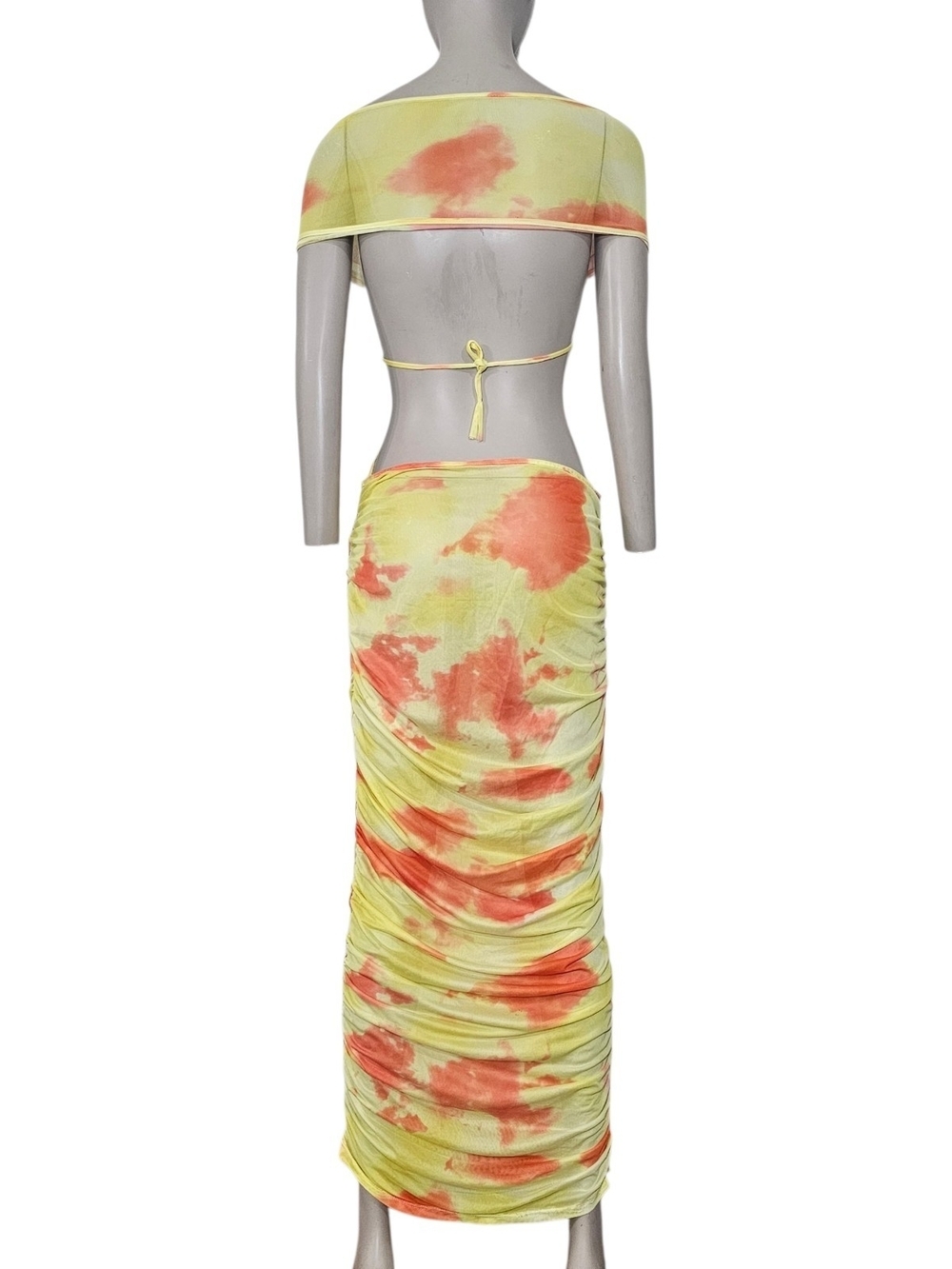"Sunset" Print Mesh Maxi Dress - Picture 2 of 3